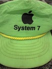 Rare Vintage Used 90s Apple Computers System 7 Rope Cap Hat Usa Neon Green