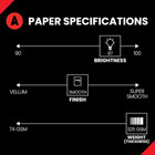 White 8 5    X 11    Cardstock Paper  120 Lb  325 Gsm 1 Ream   150 Sheets  