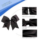 24pcs 8  Large Cheer Hair Bows Grosgrain Ribbon Black For Girls