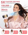 Ionic Hair Dryer  150 000 Rpm High-speed Professional Blow Dryer For Fast Dry   