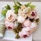 A Bouquet Of European-style Faux Peony Silk Flowers For Home Decor