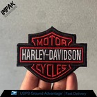 Embroidered Iron On Sew Patch Harley-davidson Red Bar   Shield 4 X 3 25 Inches