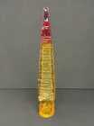 Blenko Glass Sunface Stopper Garden Spear - Tangerine