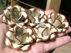 Five Medium Off White Roses  Metal Flowers For Embellishments And Accents  A