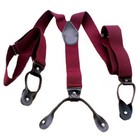 Wine Red Button Holes Link Men s Suspenders 6 Button Holes 2 Length Adjusters