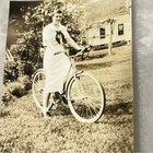 Woman Girl On Bicycle Bike 1920s Fashion Vintage Photo Bbx