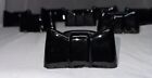 8 Vintage Sasaki Crystal Black Tie Chopstick Stands Napkin Holders Placecards