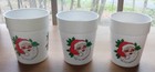 Lot Of 3 Vintage Christmas Santa Claus Holly Plastic Tumblers