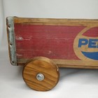 Vintage Mid Century Modern 1960s Wood Pepsi Crate Wagon Pull Toy New Arrival