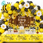 133pcs Honey Bee Baby Shower Decorations Neutral  Bumble Bee Balloon Arch