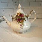 Royal Albert Old Country Roses Bone China Tea Set Teapot Sugar Creamer 1962