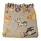 Handmade Dog Fleece Tie Blanket Throw 51x29 Pet Lap Cozy Puppy Print Soft Gift