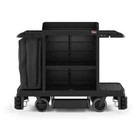 Housekeeping Plastic Cleaning Cart With Laundry And Tool Storage