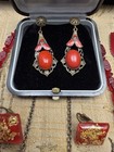 13 Pc Art Deco  Czech Beads  Vintage Lot- Necklace  Brooch  Shoe Clips  Earrings
