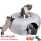Extra Large Cat Cave Tunnel Bed For Indoor Cats Cat Donut 24x24x11   With 3 Toys