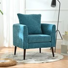 Modern Accent Chair Single Sofa Upholstered Cairs Barre Chairs Club Chairs Teal