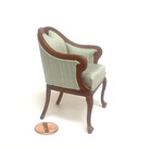 Bespaq Dollhouse Miniature Fabric Center Chair W  New Walnut Finish 6225 Nwn Lgs