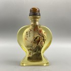 Chinese Old Beijing Glaze Inside Painting Flower Bird Beautiful Bottle Art