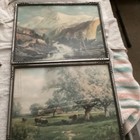Vintage antique Solid Wood Framed Prints With Each 24 5x19 5   