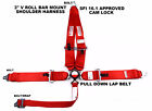 Sfi 16 1 Racing Harness 5 Point V Roll Bar Mount 3  Cam Lock Red Or Any Color