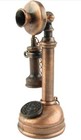 Old Tall Telephone Bronze Die Cast Metal Collectible Pencil Sharpener New   Box