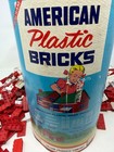 Vtg Halsam American Plastic Bricks Lot 5  Lbs Red White Building Blocks Can