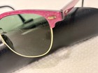 Vintage B l Ray-ban Clubmaster W0376 Magenta Purple Gold Sunglasses Usa Case