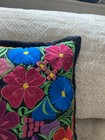 Mexican Pillow Cover oaxaca Handmade  Flowers embroidered 18  folk Art