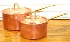 Paul Revere Ware Usa Solid Copper Pot 1   2 Qt Sauce Pan Saucepan Set 8001 8002