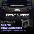 Front Bumper For Chevy Silverado 1500 2019 2021 144w Lights D Ring Winch Plate