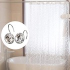 12 Pcs Bling Rhinestones Shower Curtain Hooks Bathroom Rolling Clear Crystal