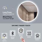 32 In Round Led Bathroom Illuminated Mirror Light Bluetooth Frameless Anti-fog