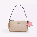 Original Coach Pink Flat Flower Leather Bag Charm Keychain Key Ring Cr904 Nwt