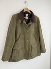 Joules Tweed Jacket Size 20 Burghley Field Coat Checked Toad Green Wool Country