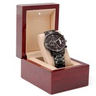 Personalized Men s Black Chronograph Watch Custom Engraved Gift For Anniversary