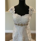 Size 6 Wedding Dress Mermaid Fit And Flare Ivory Lace Sweetheart Neck Sleeves