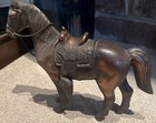 50s Western Horse W  Saddle    Chain Rein Pot Metal W copper Vtg Pre-own