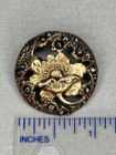Antique Metal Picture Button - Floral Pierced W cut Steels - 1 1 16   