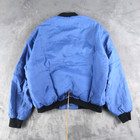 Vintage 90s Budweiser Bud Dry Embossed Jacket Satin Size Xl Blue Made In Usa