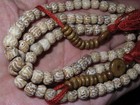 Nepal Tibet Buddhist 108 Drum Shaped Mantra Yak Bone Mala Prayer Beads  x10 