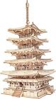 Rokr 3d Puzzles Wooden Build Adults Diy Five Storied Pagoda Model Kit Home Decor