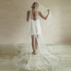 2 Tiers Wedding Veil Long Pearls Beaded Bridal Veils Cathedral Tulle Accesories 