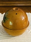 Antique J   P Coats Treen String Crochet Yarn Holder Hand Sewing Wooden Round