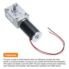 Dc 12v High Torque Turbine Worm Geared Motor With 8mm Shaft 60rpm Geared Motor