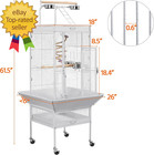 Wrought Iron Bird Cages  Play Top Large Aviary With Stand For Cockatiel Parrot S