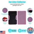 Fadeyj Cat Litter Mat  Kitty Litter Collector  Double Layered Honeycomb Desig