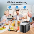 Portable Ice Machine Countertop Bullet Ice Maker With Ice Scoop 26lbs 24hrs