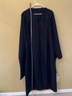 Matte Black Masters College university Graduation Cap Gown   Hood Long Length