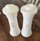 Vintage White Tupperware Hourglass Salt And Pepper Shakers  Set Of 2 
