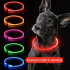 Led Dog Collar Usb Rechargeable Glow In The Dark Night Safety Waterproof Pet Ban